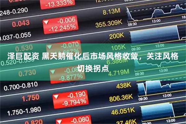 泽巨配资 黑天鹅催化后市场风格收敛，关注风格切换拐点